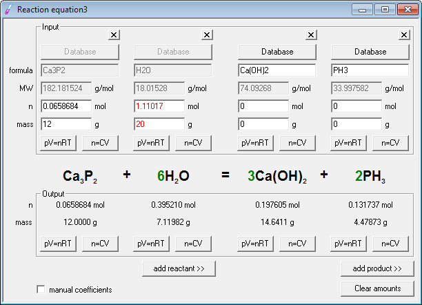 math skills balancing chemical equation calculator